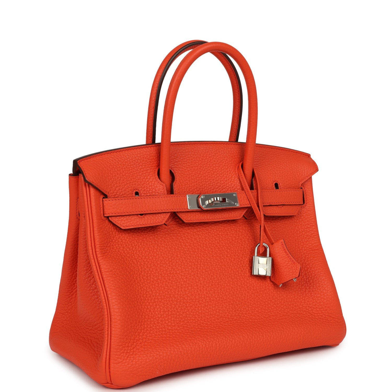 Hermes Birkin 30 Orange Poppy Clemence Palladium Hardware - Image 2