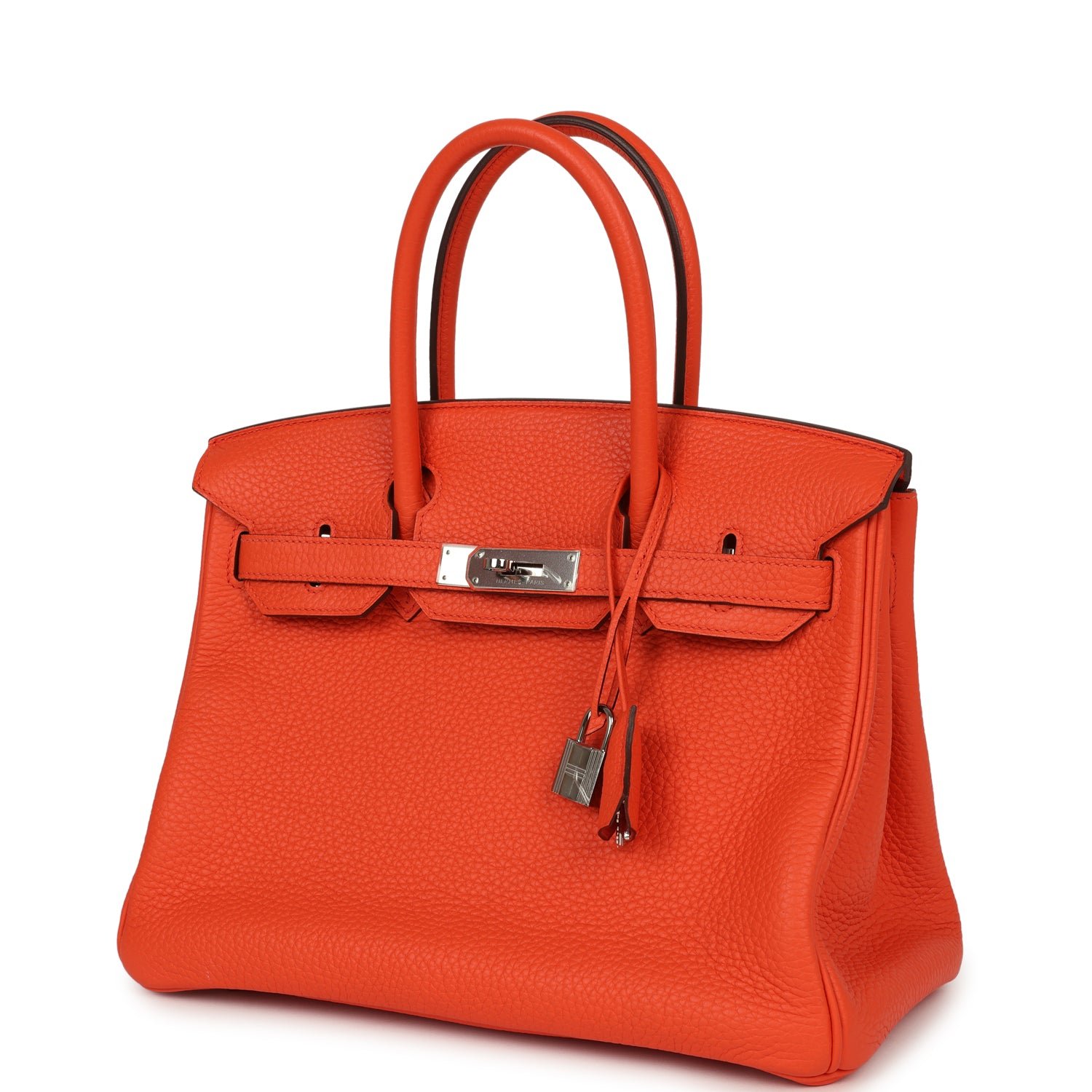 Hermes Birkin 30 Orange Poppy Clemence Palladium Hardware - Image 5