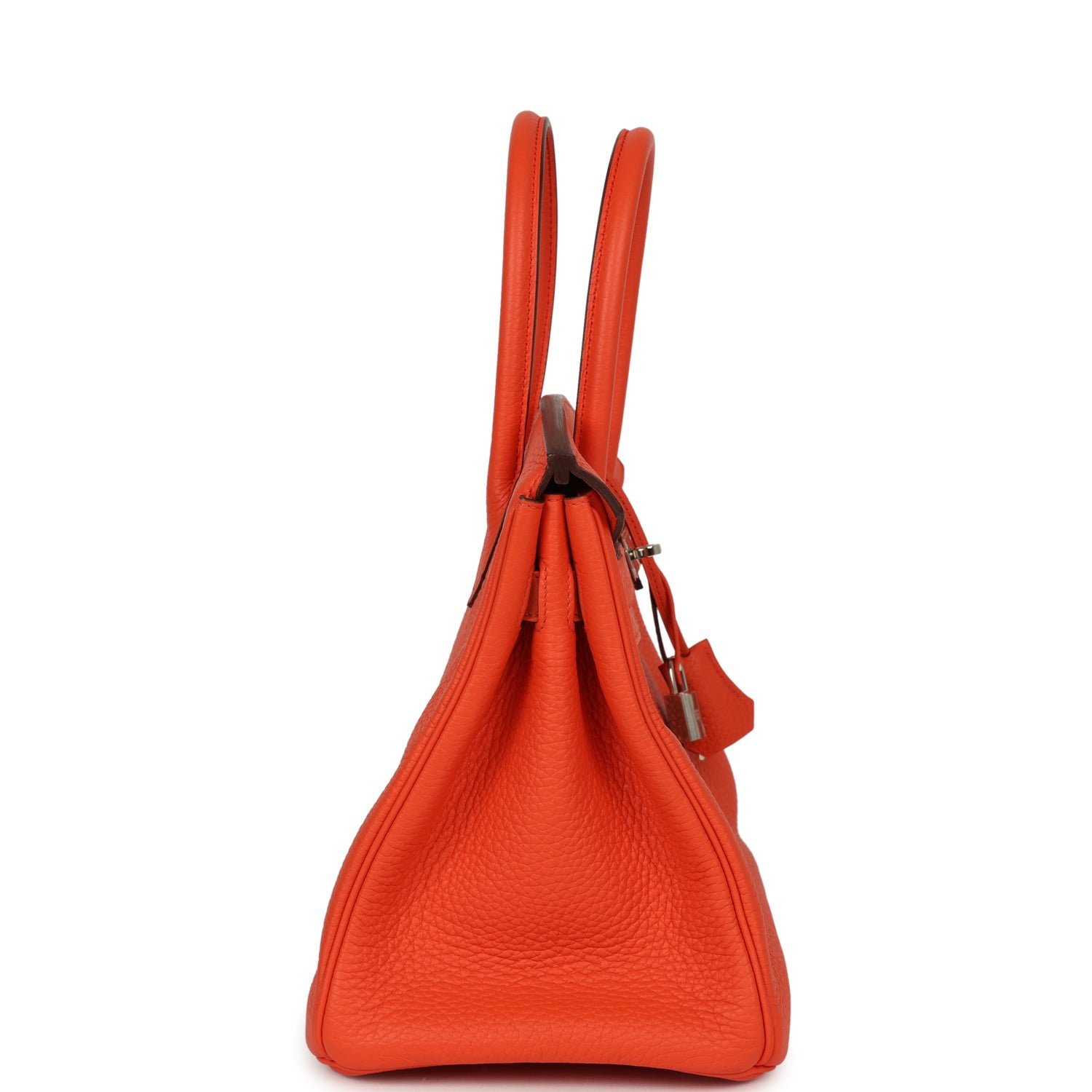 Hermes Birkin 30 Orange Poppy Clemence Palladium Hardware - Image 3