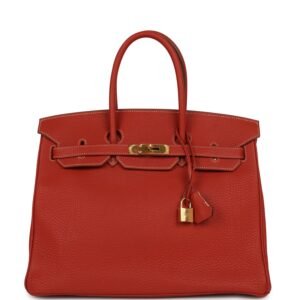 Hermes Birkin 35 Sanguine Fjord Gold Hardware