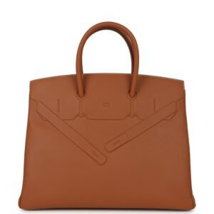 Hermes Birkin Shadow 35 Gold Swift Palladium Hardware