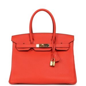 Hermes Birkin 30 Capucine Togo Gold Hardware