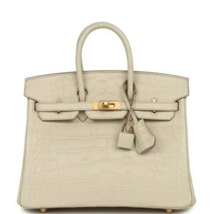 Hermes Birkin 25 Beton Matte Alligator Gold Hardware