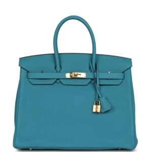 Hermes Birkin 35 Turquoise Togo Gold Hardware (MAC-H-B-260914-5)