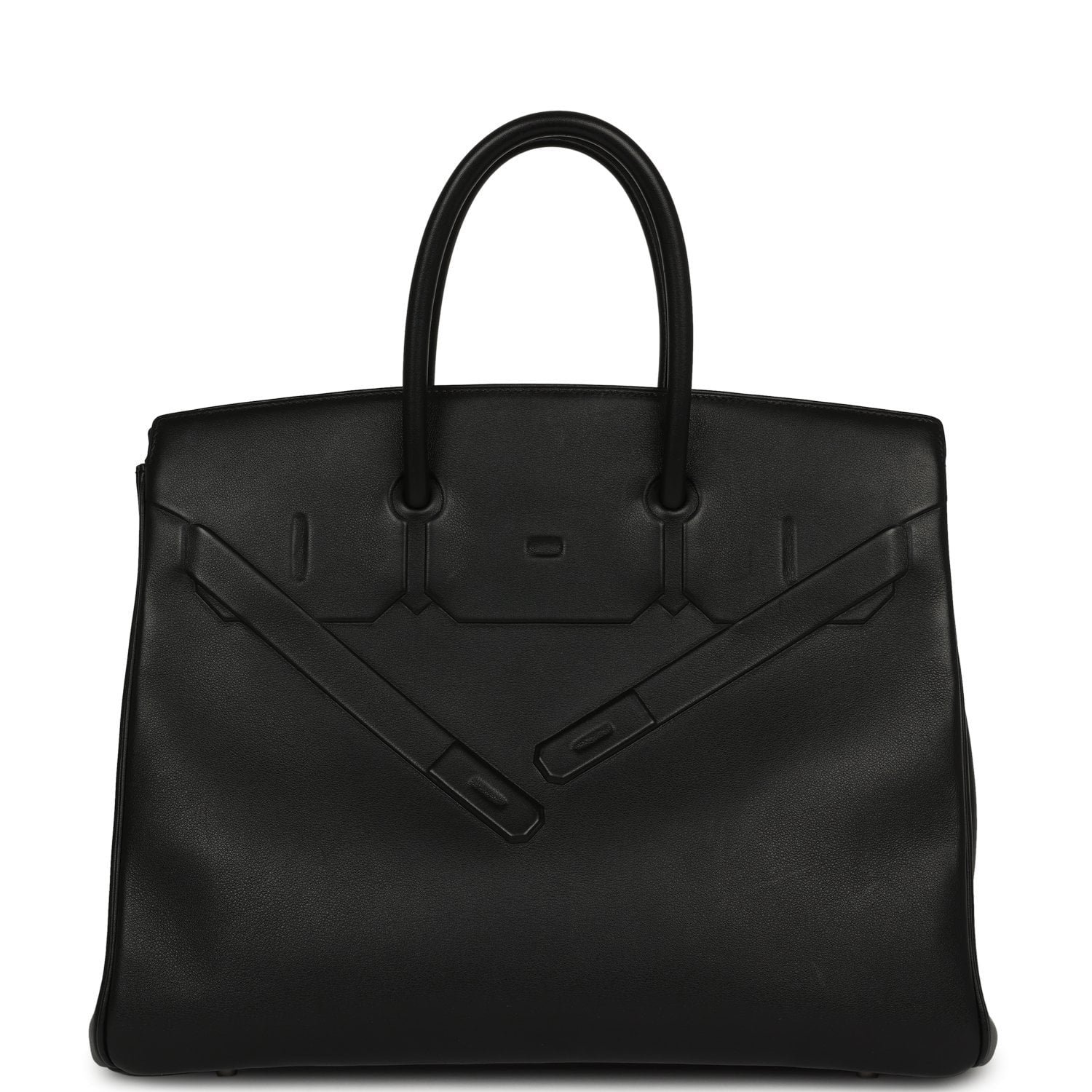Hermes Shadow Birkin 35 Black Swift Palladium Hardware