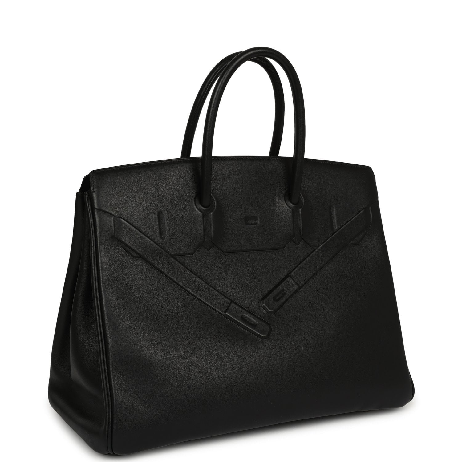 Hermes Shadow Birkin 35 Black Swift Palladium Hardware - Image 2
