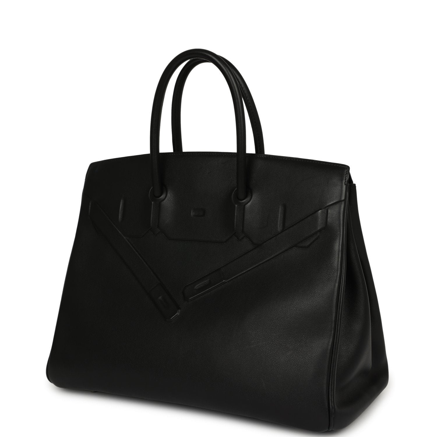 Hermes Shadow Birkin 35 Black Swift Palladium Hardware - Image 5