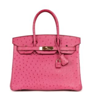 Hermes Birkin 30 Fuchsia Ostrich Gold Hardware
