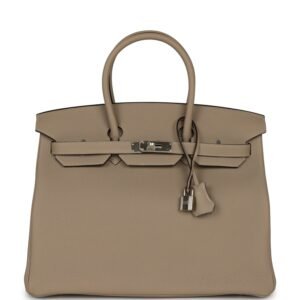 Hermes Birkin 35 Gris Tourterelle Togo Palladium Hardware