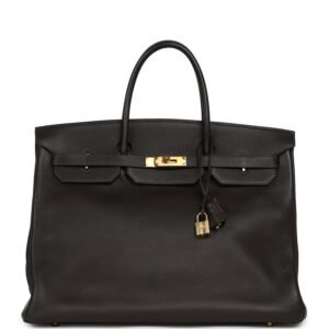 Vintage Hermes Birkin 40 Ebene Togo Gold Hardware