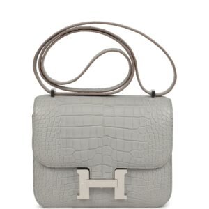 Hermes Constance 18 Gris Perle Matte Alligator Palladium Hardware
