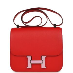 Hermes Constance 24 Rouge De Coeur Epsom Lacquered Palladium Hardware