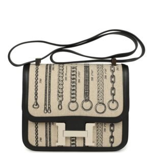 Hermes Constance 24 Toile De Camp Déchaînée and Black Swift Palladium Hardware