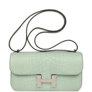 Hermes Constance Elan Vert D'Eau Matte Alligator Palladium Hardware