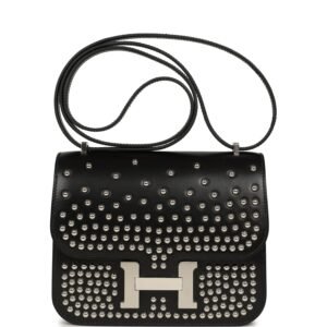 Hermes Constance 18 Clouté Black Box Palladium Hardware
