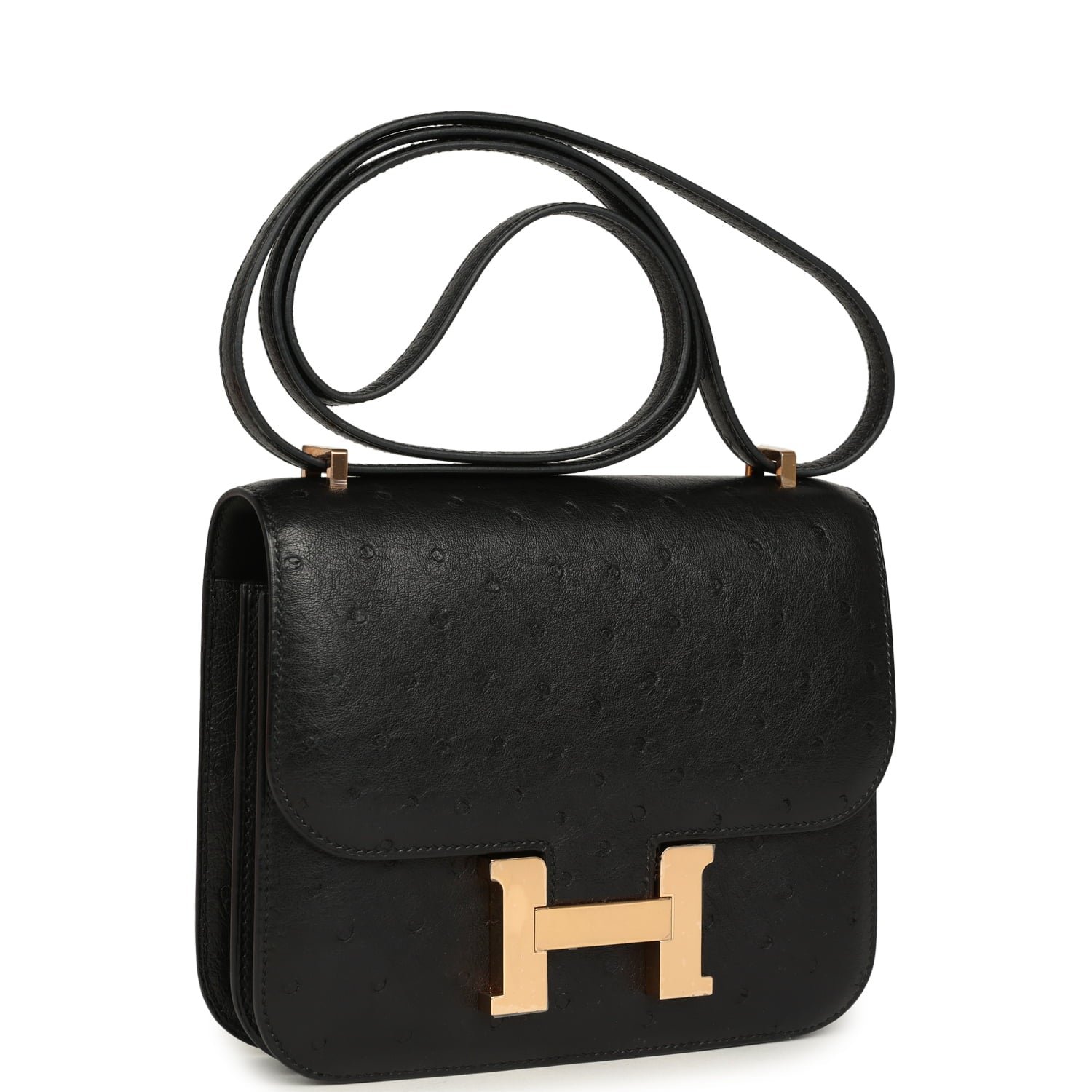 Hermes Constance 18 Black Ostrich Rose Gold Hardware - Image 2