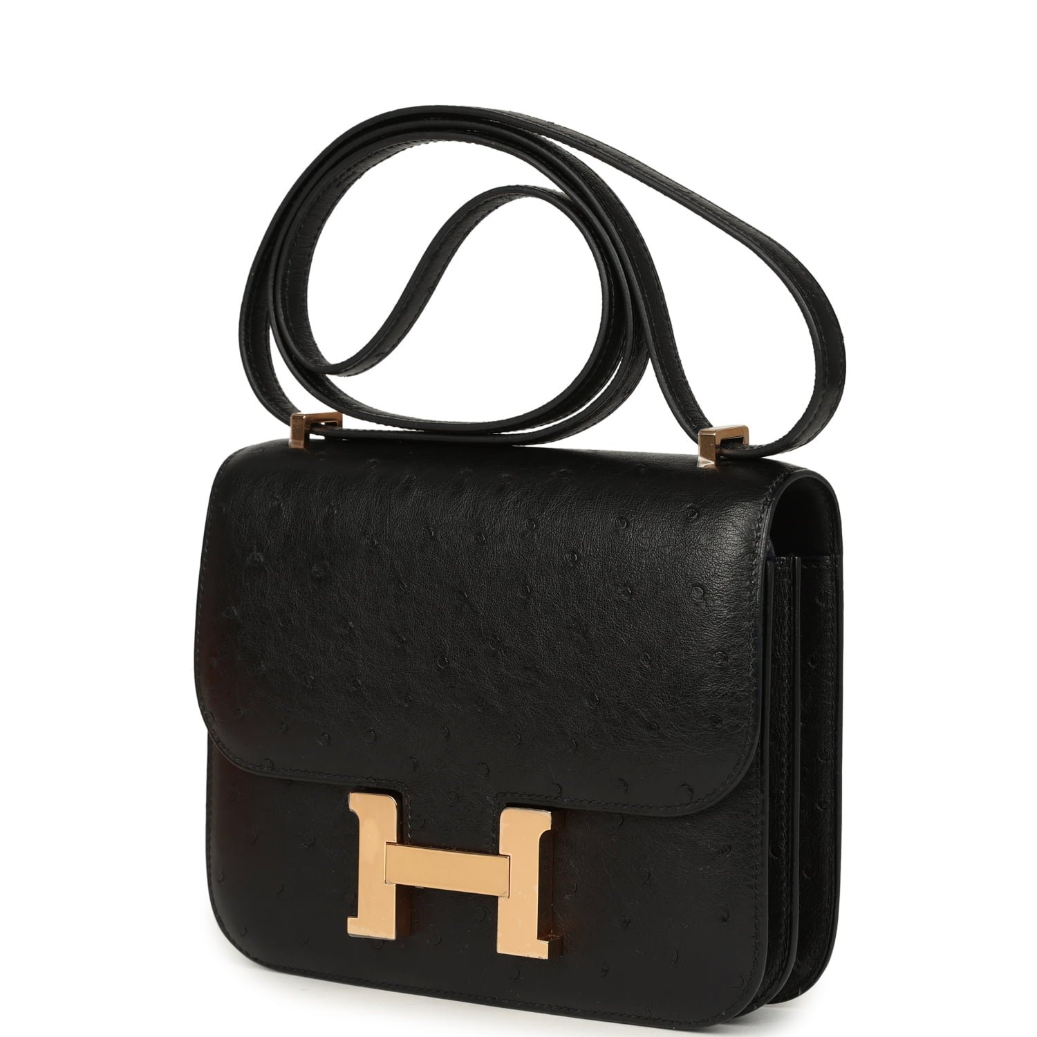 Hermes Constance 18 Black Ostrich Rose Gold Hardware - Image 5