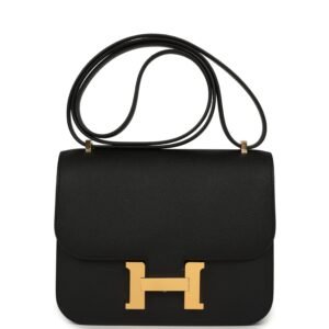 Hermes Constance 18 Black Epsom Gold Hardware