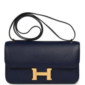 Hermes Constance Elan Bleu Indigo Epsom Gold Hardware
