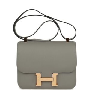 Hermes Special Order (HSS) Constance 24 Gris Mouette Verso Epsom Rose Gold Hardware