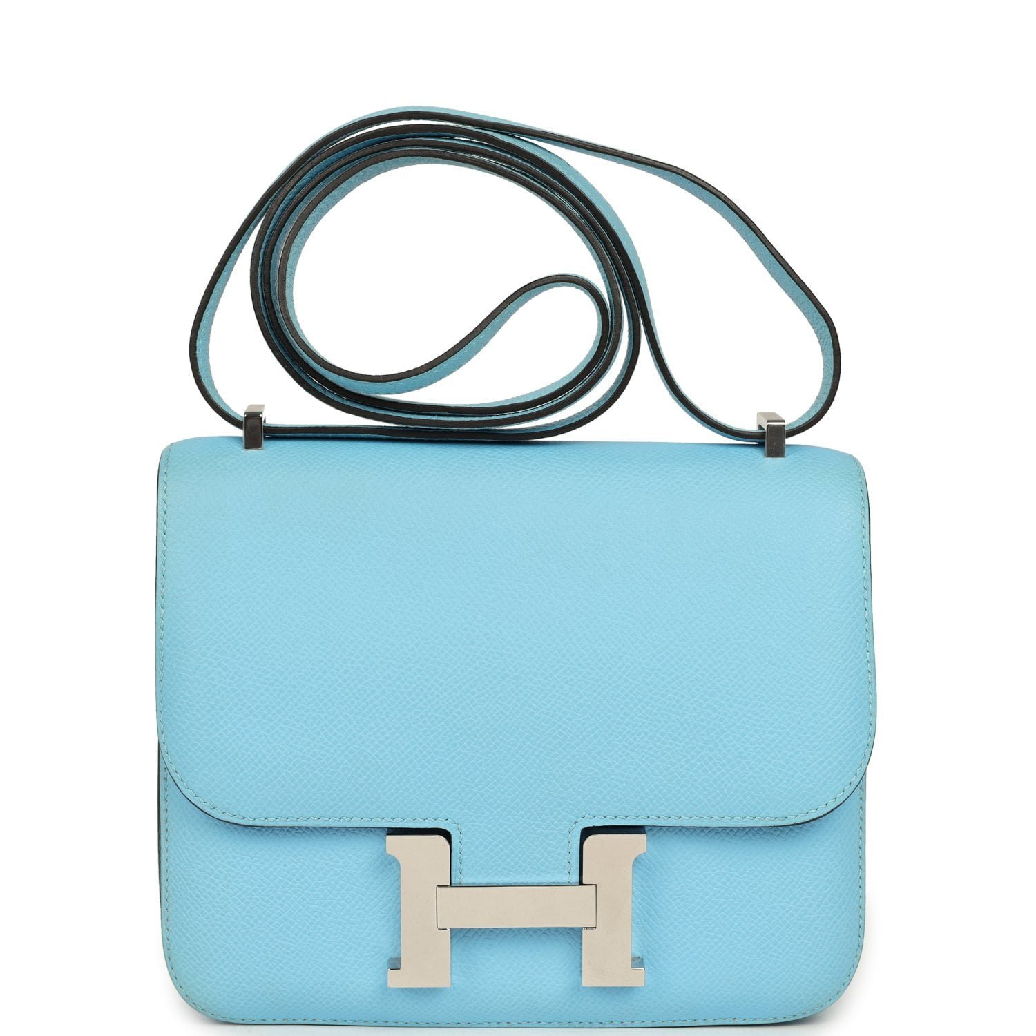 Hermes Constance 18 Celeste Epsom Palladium Hardware