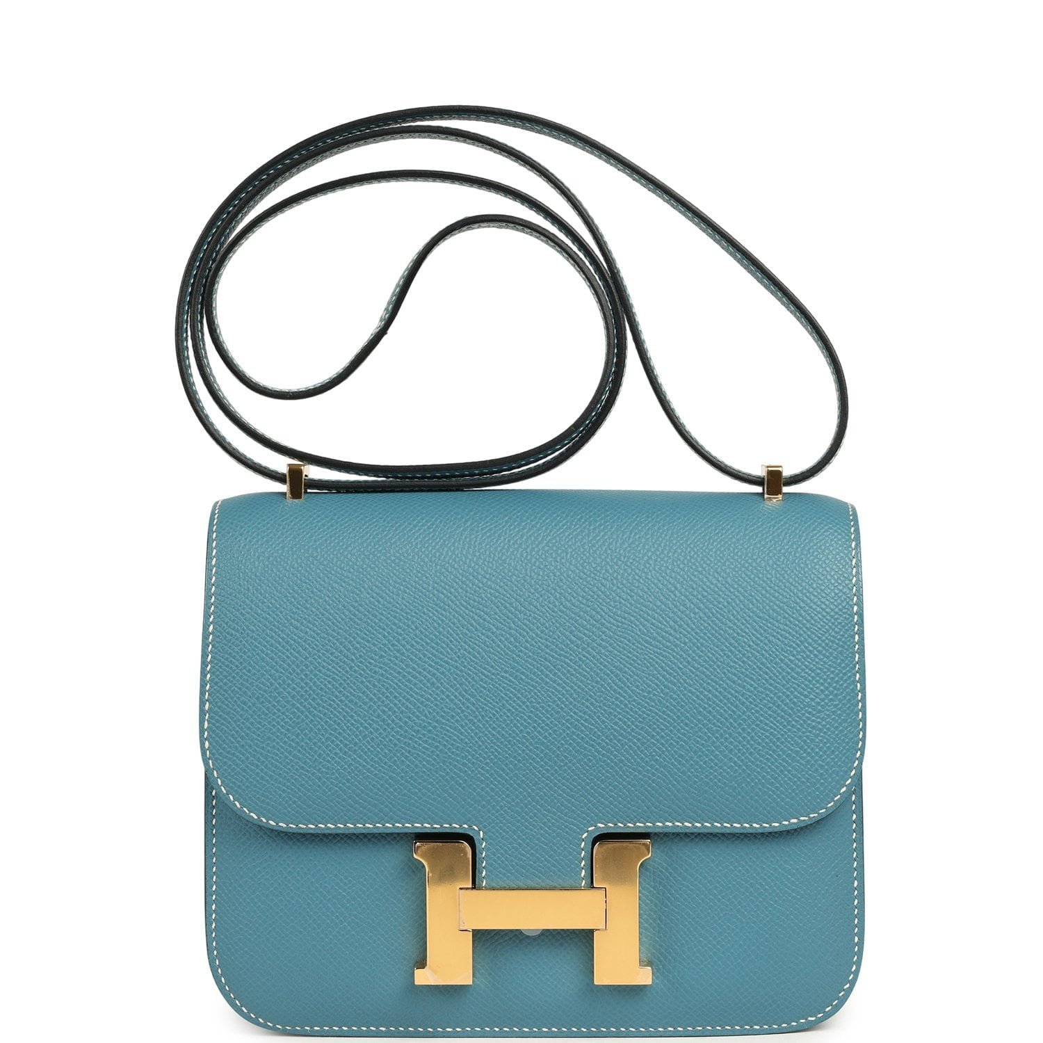 Hermes Constance 18 Blue Jean Epsom Gold Hardware