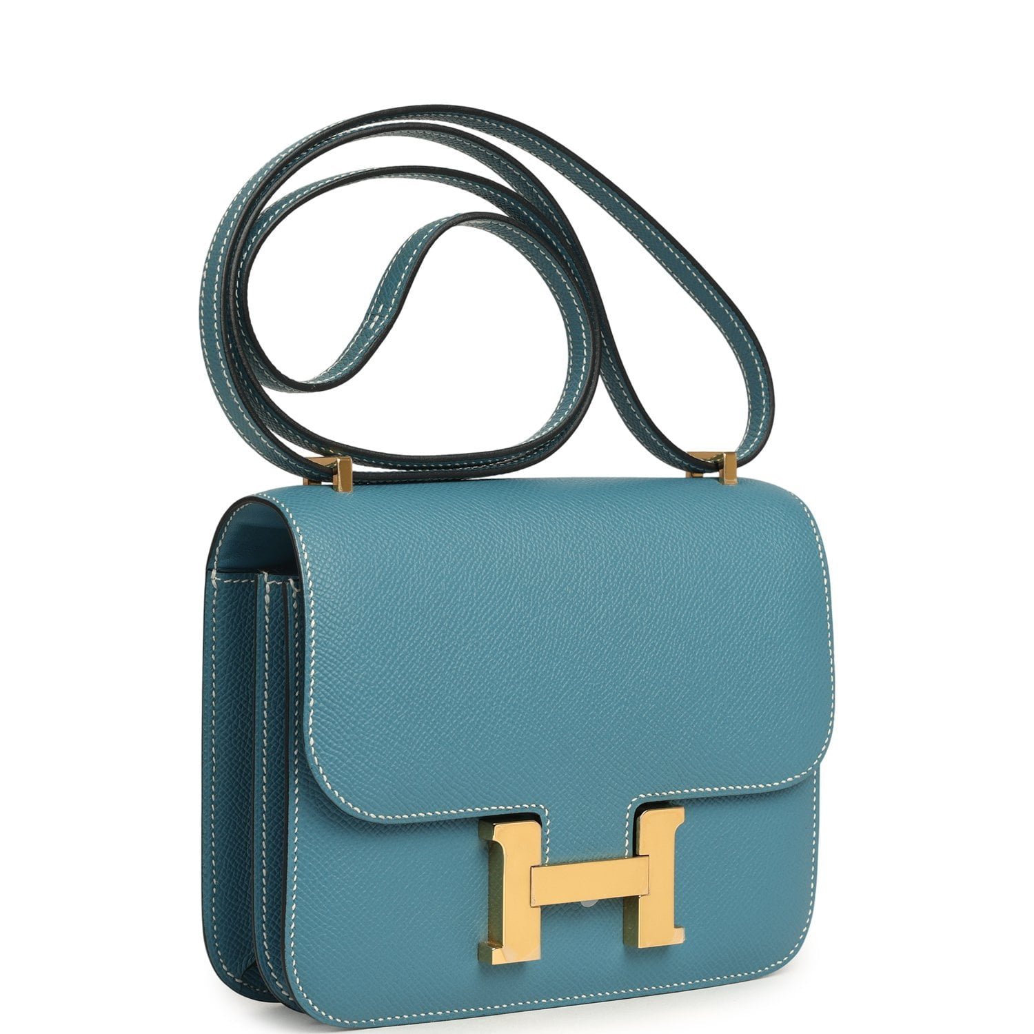 Hermes Constance 18 Blue Jean Epsom Gold Hardware - Image 2