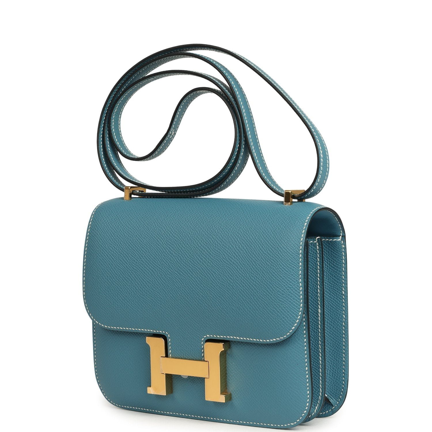 Hermes Constance 18 Blue Jean Epsom Gold Hardware - Image 5