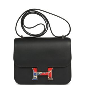 Hermes Constance 18 Black Swift Marbled Palladium Hardware
