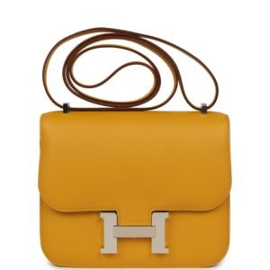 Hermes Constance 18 Jaune Ambre Verso Epsom Palladium Hardware
