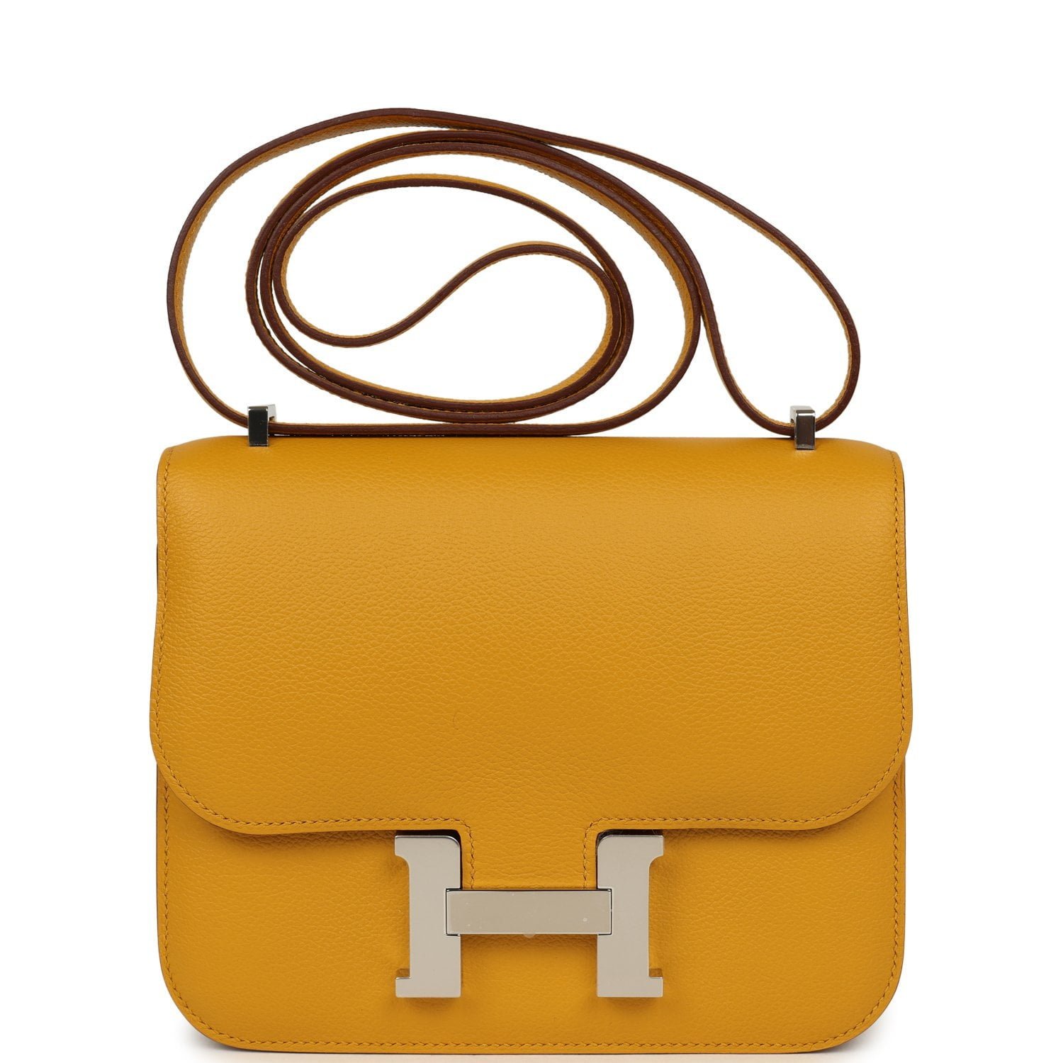 Hermes Constance 18 Jaune Ambre Verso Epsom Palladium Hardware