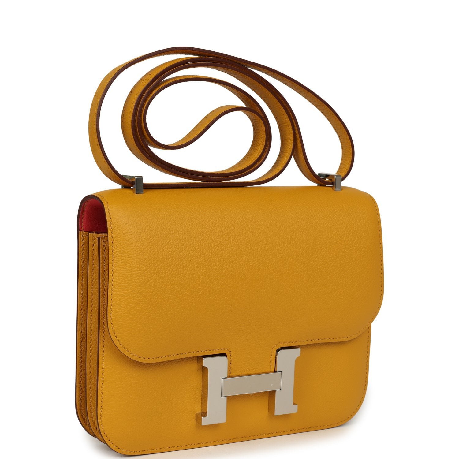 Hermes Constance 18 Jaune Ambre Verso Epsom Palladium Hardware - Image 2