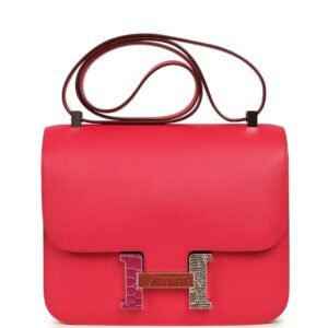 Hermes Constance 18 Rose Extreme Epsom Marquette Palladium Hardware