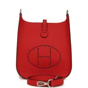 Hermes Evelyne Sellier TPM Rouge Radieux Epsom Palladium Hardware