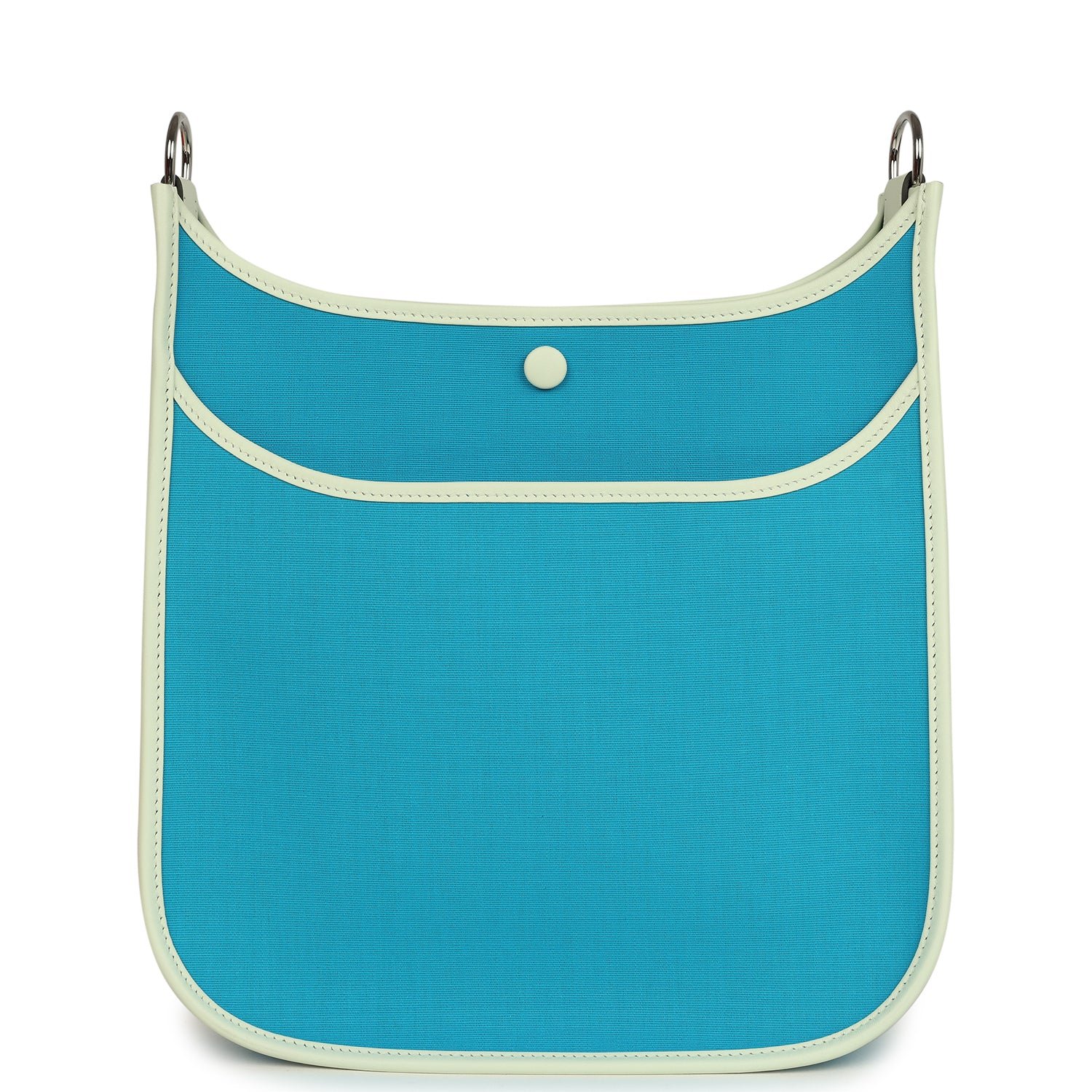 Hermes Neo Evelyne PM Bleu Aztec Officier Canvas and Vert Fizz Swift Palladium Hardware - Image 4