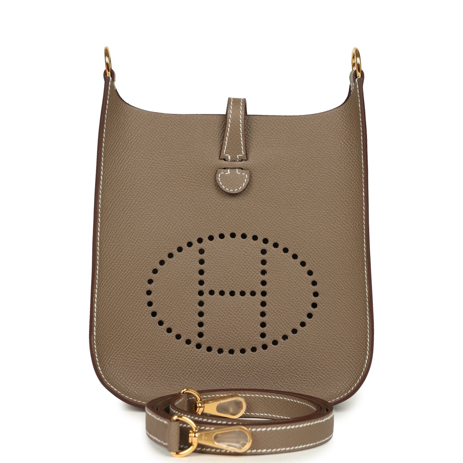 Hermes Evelyne Sellier TPM Etoupe Epsom Gold Hardware