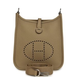 Hermes Evelyne TPM Beige Marfa Clemence Palladium Hardware