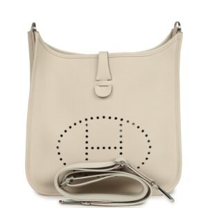 Hermes Evelyne III PM Craie Clemence Palladium Hardware (MAC-H-E-260217-1)