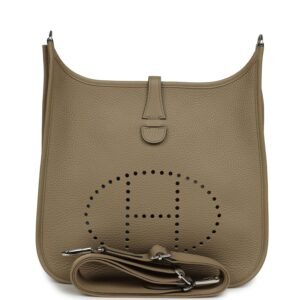 Hermes Evelyne III PM Beige Marfa Clemence Palladium Hardware