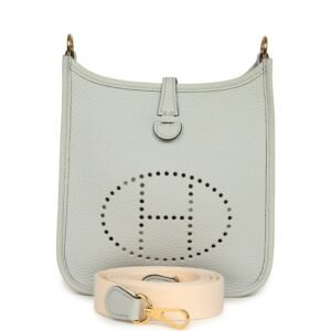 Hermes Evelyne TPM Bleu Pale Clemence Gold Hardware