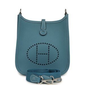 Hermes Evelyne TPM Blue Jean Clemence Palladium Hardware