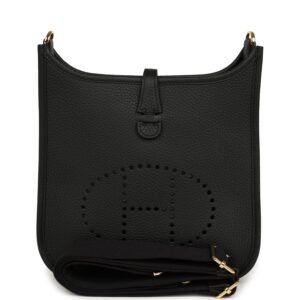 Hermes Evelyne 23 Black Clemence Gold Hardware