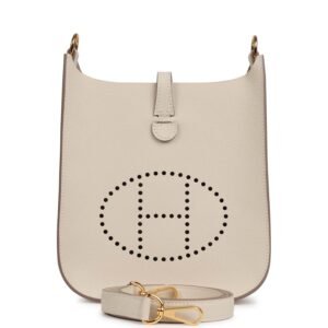 Hermes Evelyne Sellier TPM Craie Epsom Gold Hardware