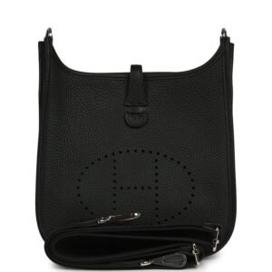 Hermes Evelyne 23 Black Clemence Palladium Hardware