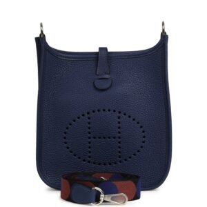 Hermes Evelyne TPM Bleu Saphir Clemence Palladium Hardware