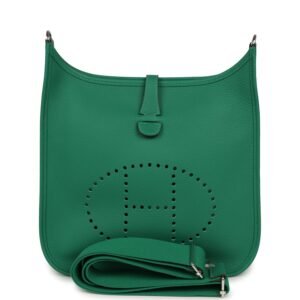 Hermes Evelyne III PM Vert Vertigo Clemence Palladium Hardware