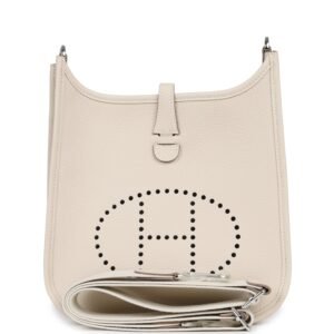 Hermes Evelyne 23 Craie Clemence Palladium Hardware
