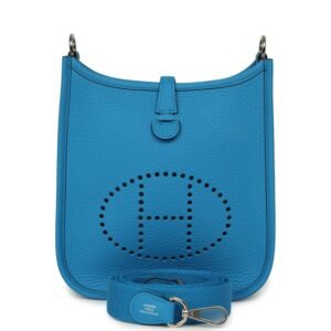 Hermes Evelyne TPM Bleu Zanzibar Clemence Palladium Hardware