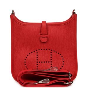 Hermes Evelyne 23 Rouge Radieux Clemence Palladium Hardware