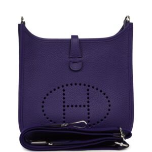 Hermes Evelyne 23 Purple Clemence Palladium Hardware